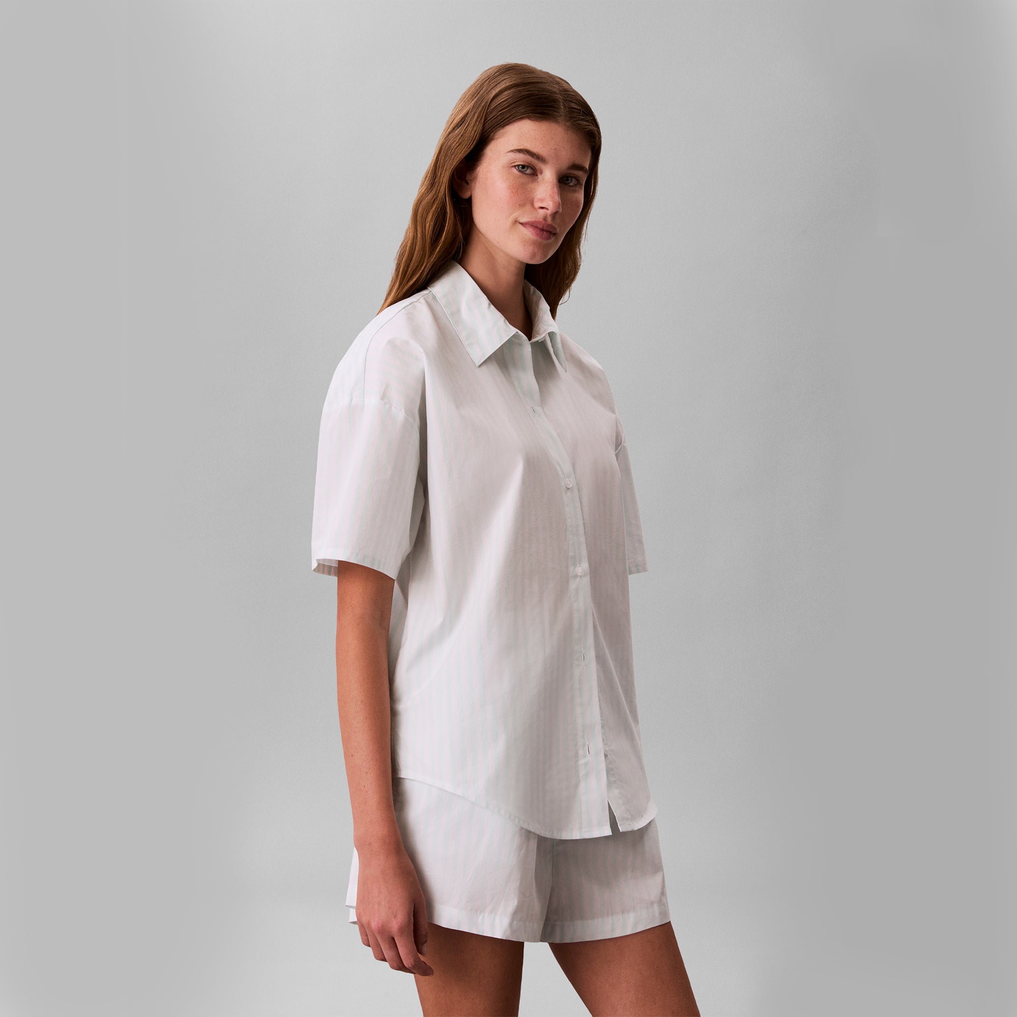 Calvin Klein S/S SHIRT SHORT SET Womens Pyjama Set Mint