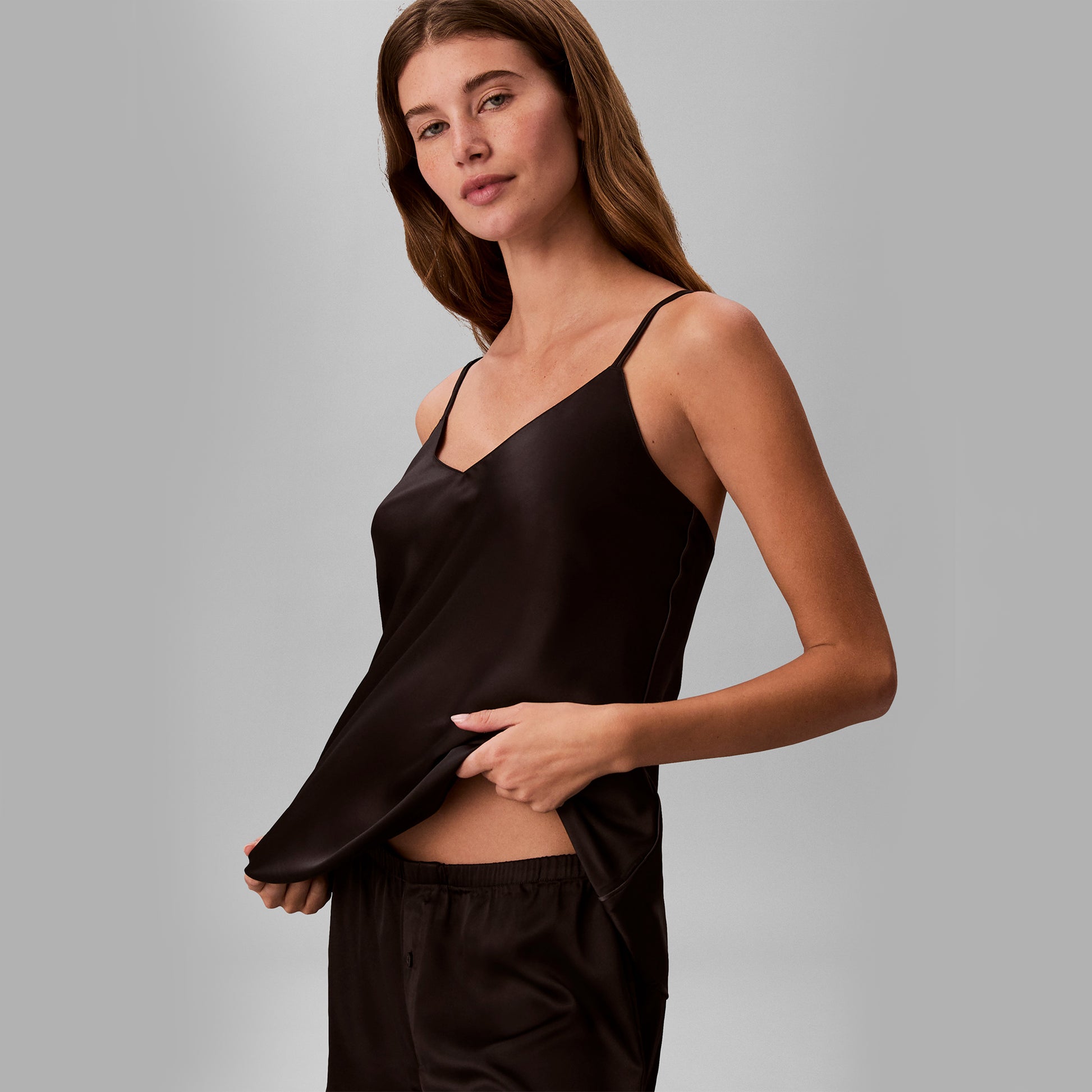 Calvin Klein SATIN CAMI Womens Pyjama Top Black