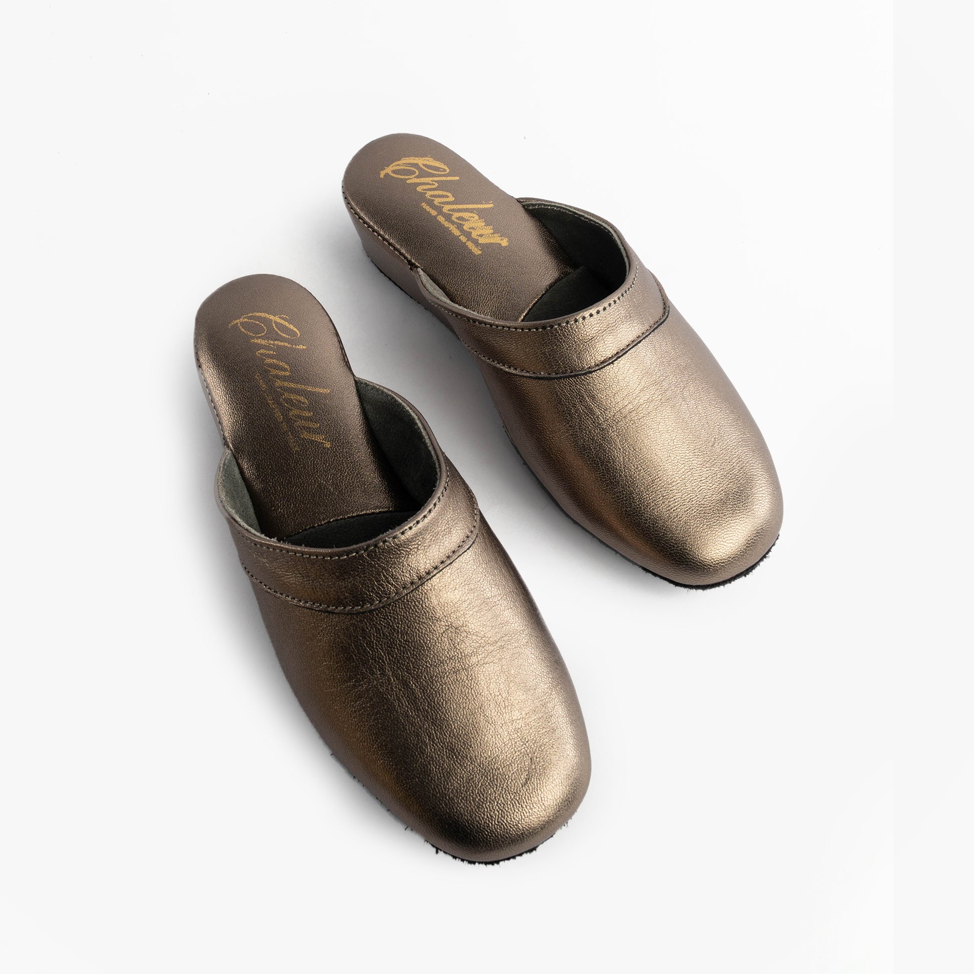 Chaleur Chaleur FLORENCE Womens Mules Slippers Gold