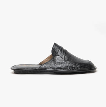 Chaleur MARCO Mens Milled Leather Mules Black