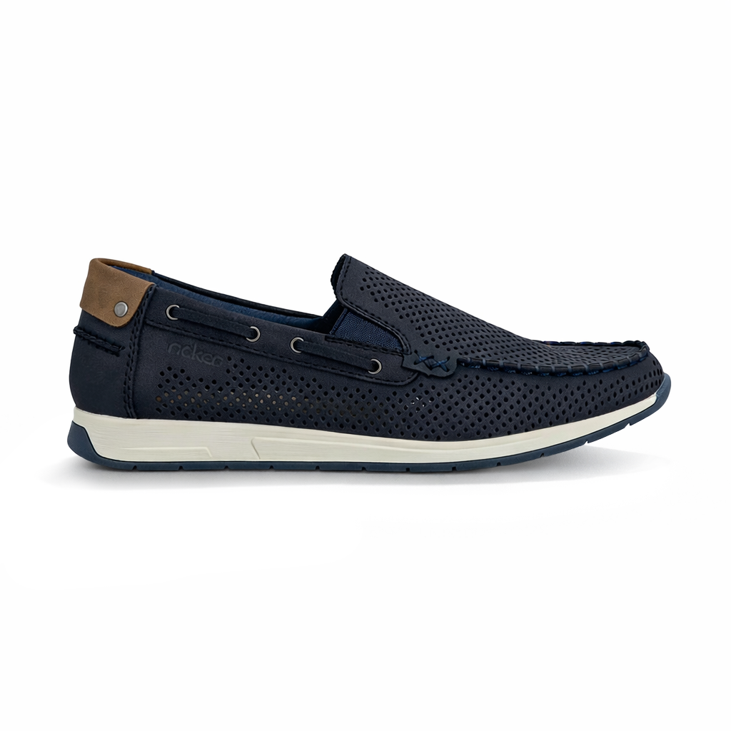 Rieker 11957 Mens Loafer Shoes Blue