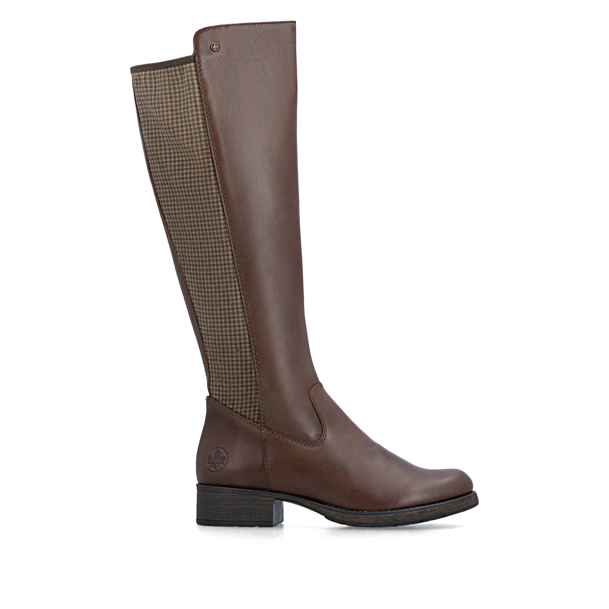 Rieker Z9591 Womens Knee High Boots Ebony/Beige-Black/Chestnut