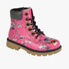 Cipriata SONIA Girls Lace Up Ankle Boot Fuchsia Floral