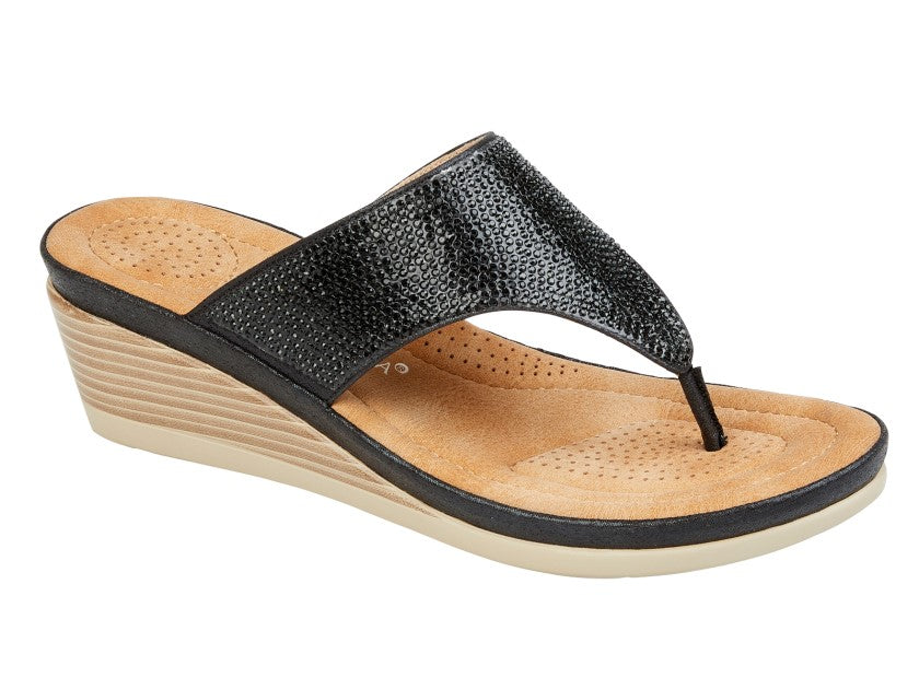 Cipriata SANDRA Womens Toe-Post Sandals Black
