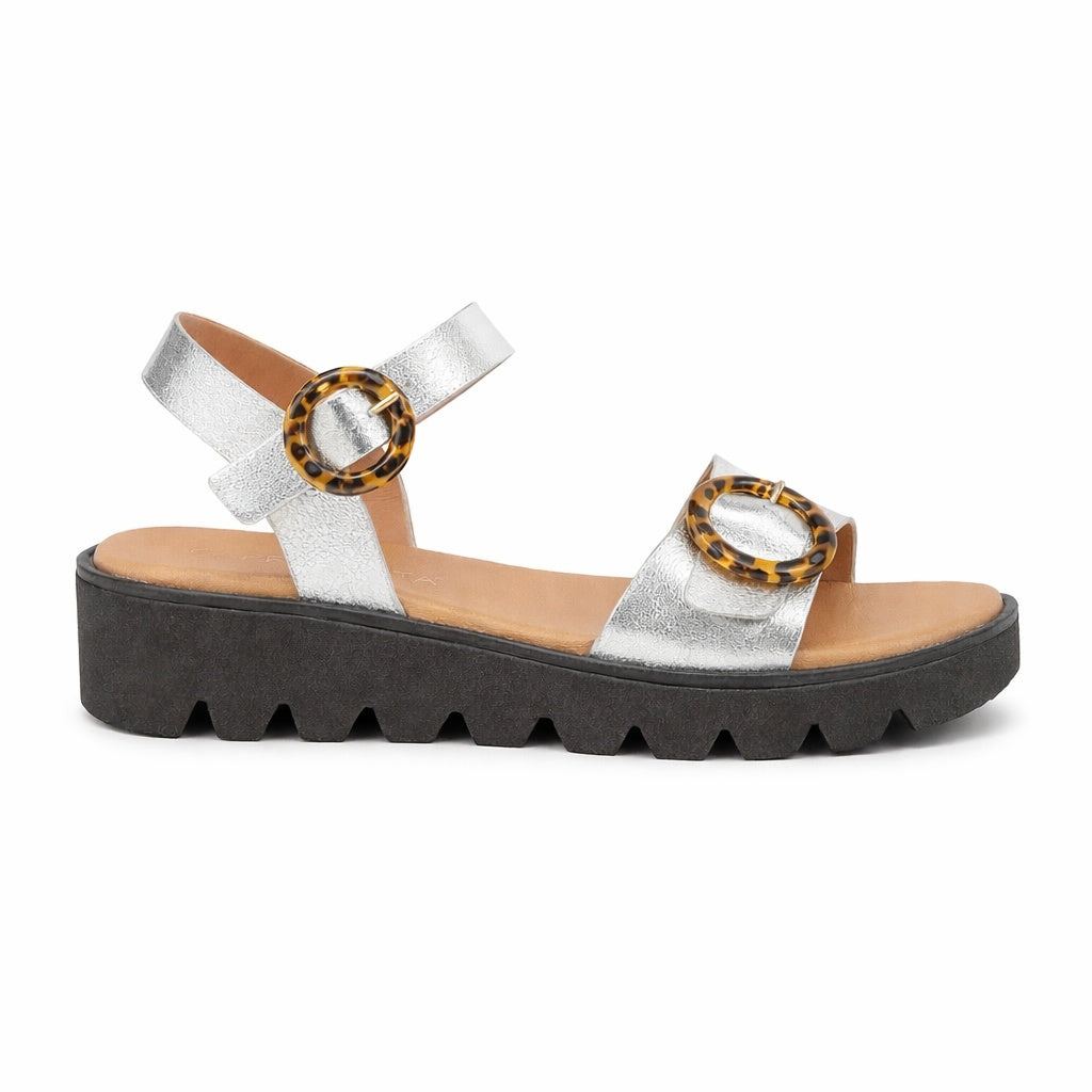 Cipriata MIMI Womens Ankle Strap Sandals Silver