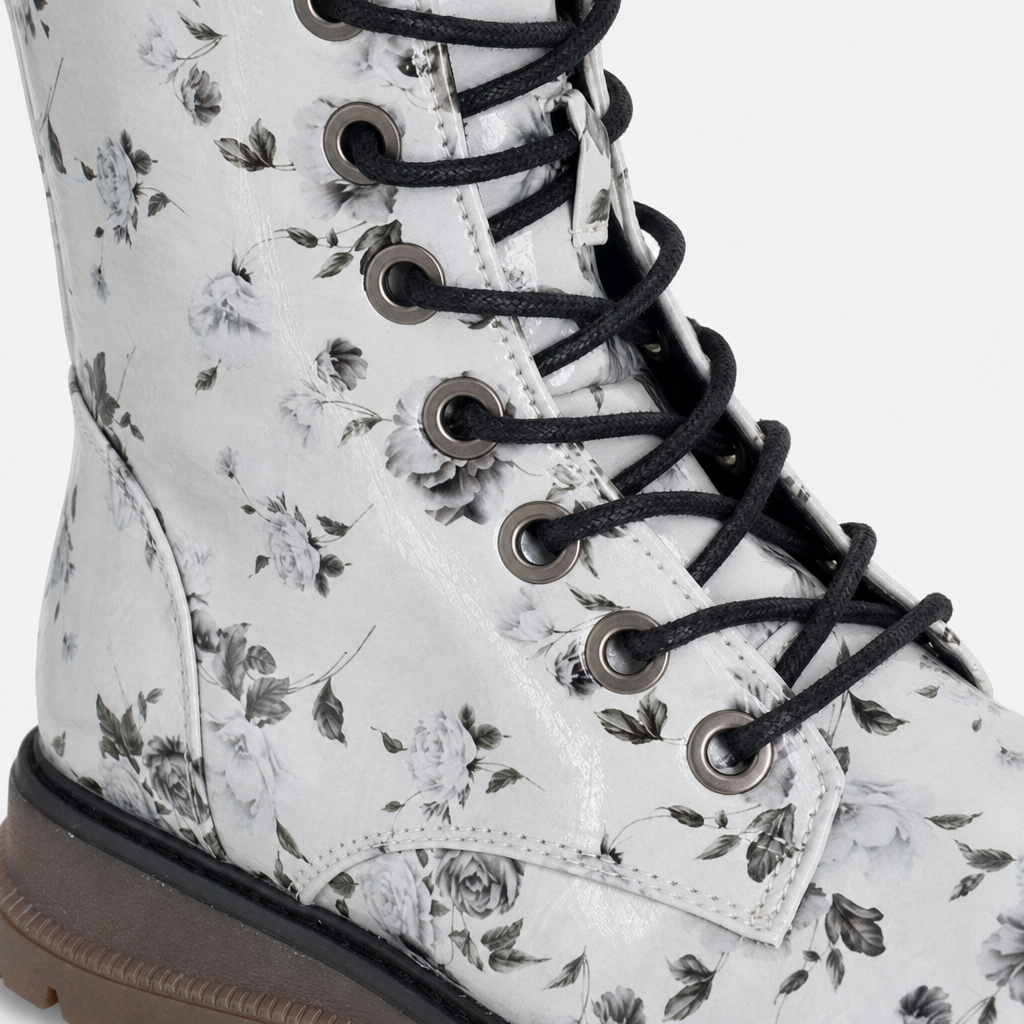 Cipriata ANNETTA Womens Ankle Boots Grey Floral Patent