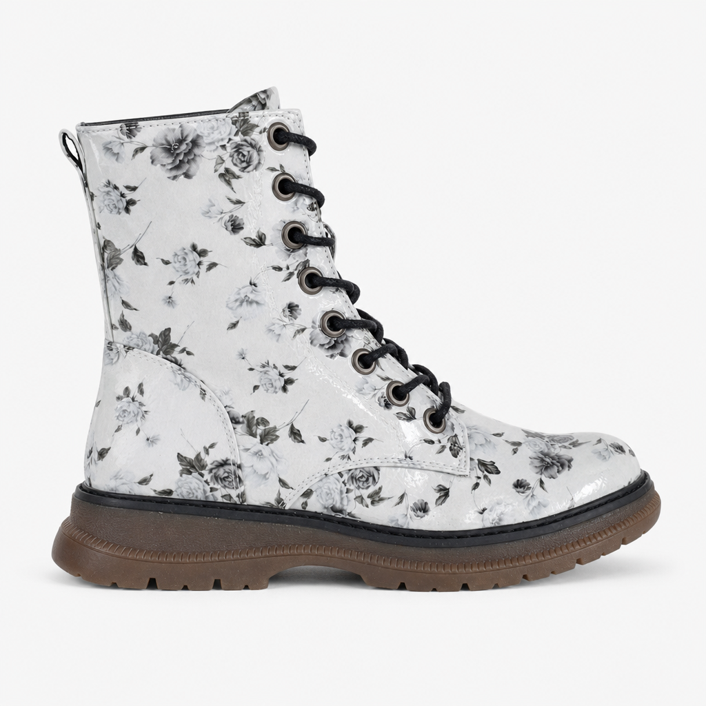 Cipriata ANNETTA Womens Ankle Boots Grey Floral Patent