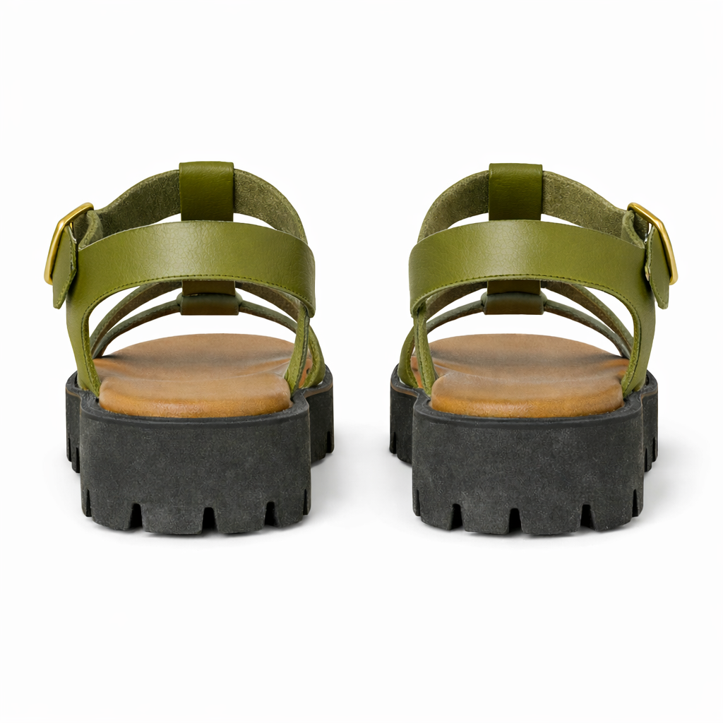 Cipriata AZIA Womens T-strap Sandals Green