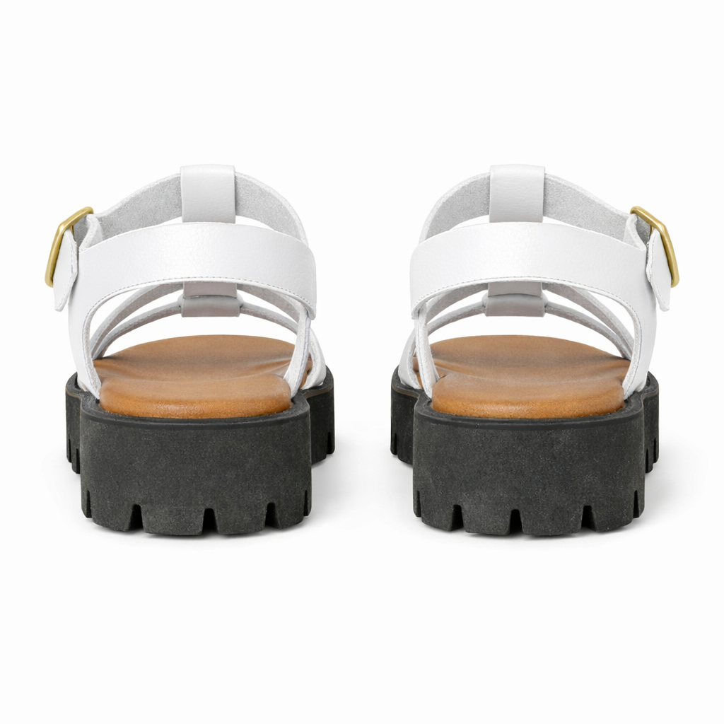 Cipriata AZIA Womens T-strap Sandals White