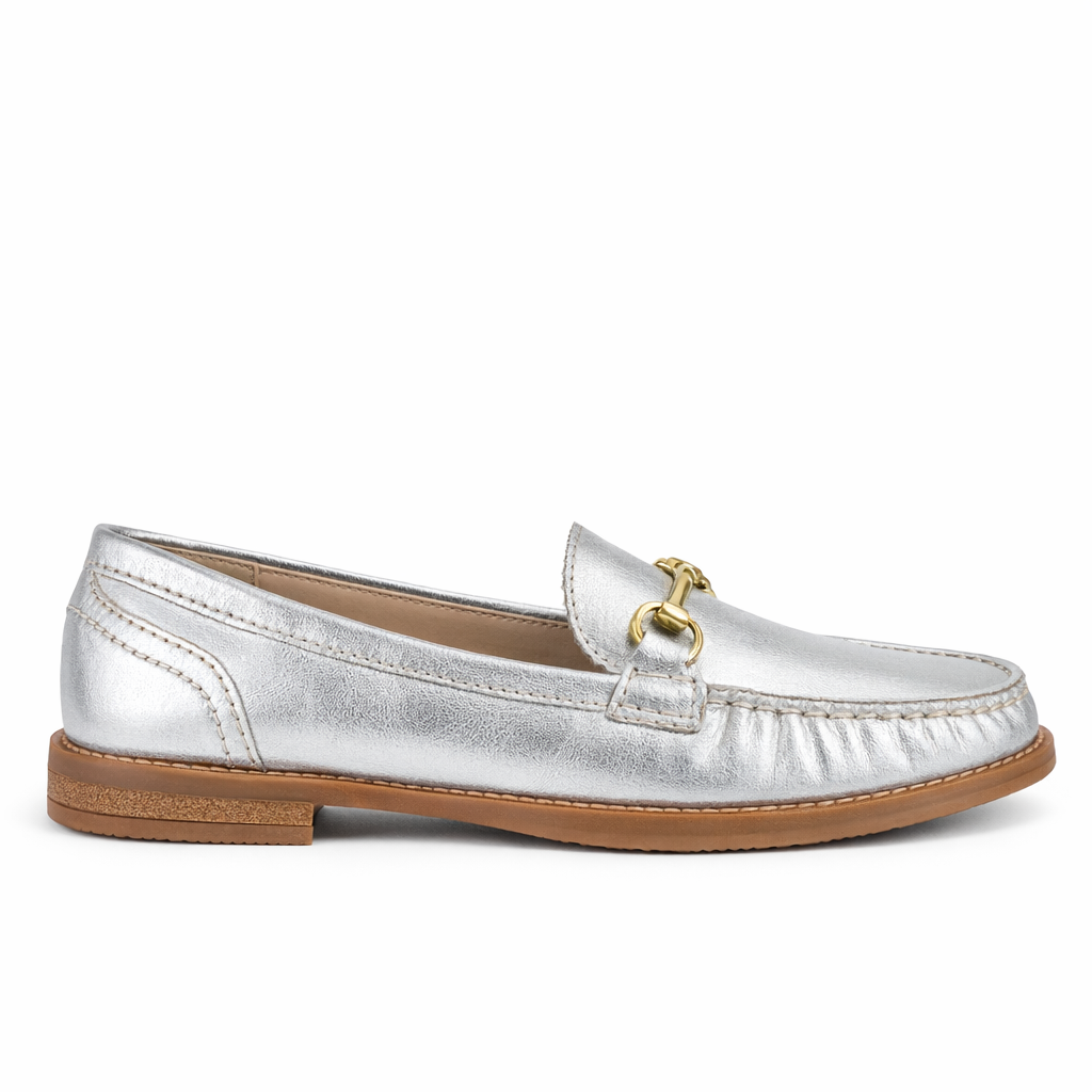 Cipriata NICOLOSA Womens Loafer Shoes Silver