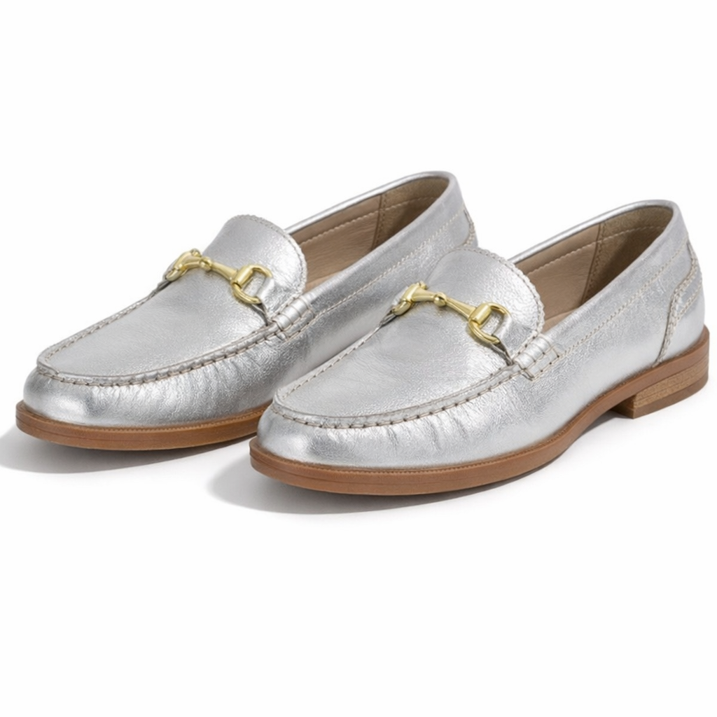 Cipriata NICOLOSA Womens Loafer Shoes Silver
