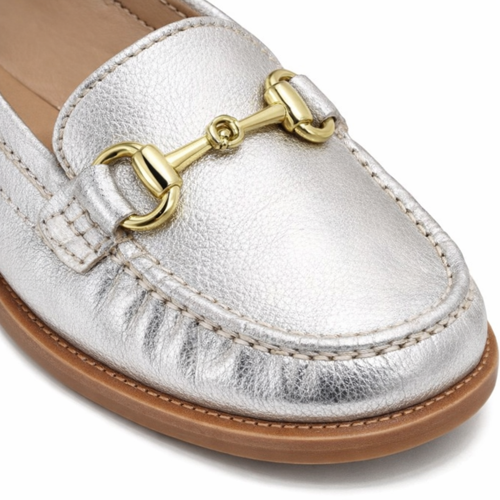 Cipriata NICOLOSA Womens Loafer Shoes Silver