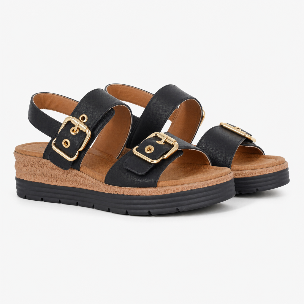 Cipriata MILIA Womens Cross Strap Sandals Black