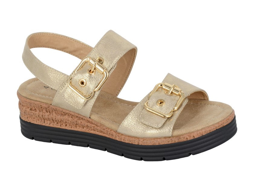 Cipriata MILIA Womens Cross Strap Sandals Gold