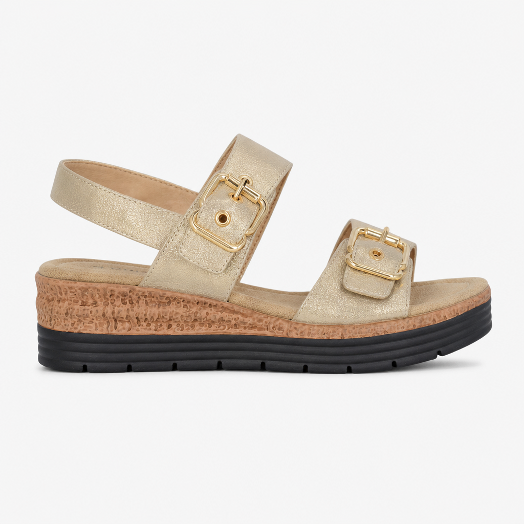 Cipriata MILIA Womens Cross Strap Sandals Gold