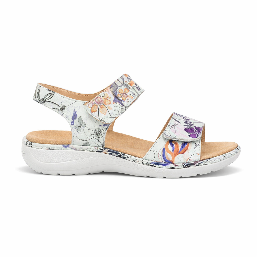 Cipriata CIRETTA Womens Cross Strap Sandals Silver Floral