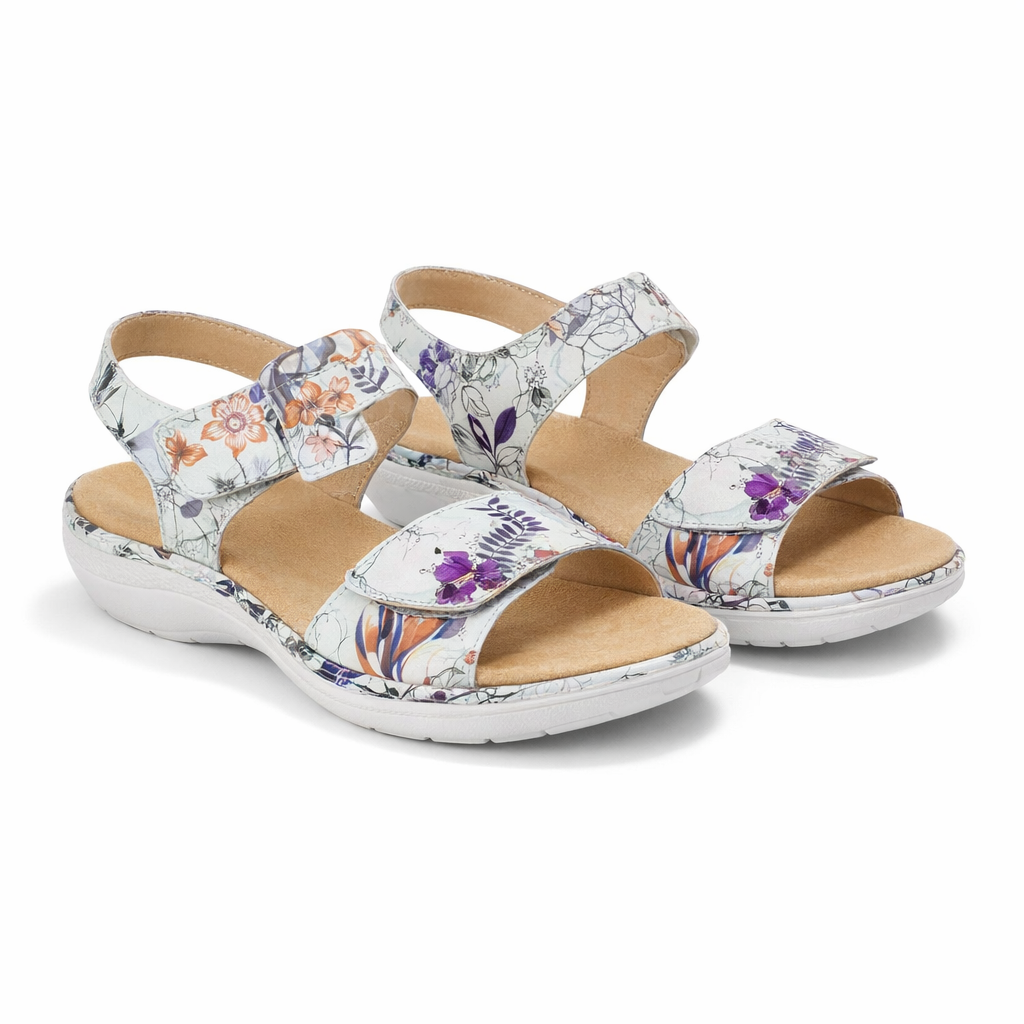 Cipriata CIRETTA Womens Cross Strap Sandals Silver Floral