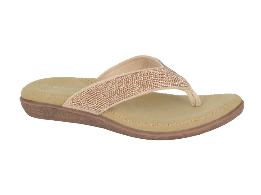 Cipriata ALCEE Womens Toe-Post Sandals Gold