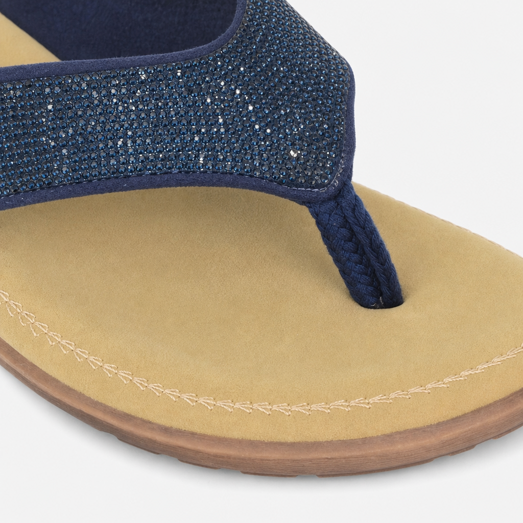 Cipriata ALCEE Womens Toe-Post Sandals Navy
