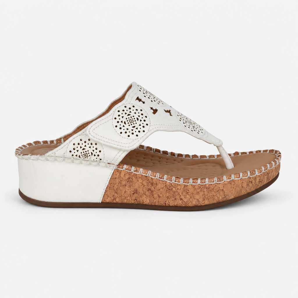 Cipriata CORINA Womens Toe-Post Sandals White