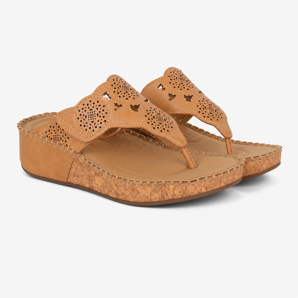 Cipriata CORINA Womens Toe-Post Sandals Light Tan