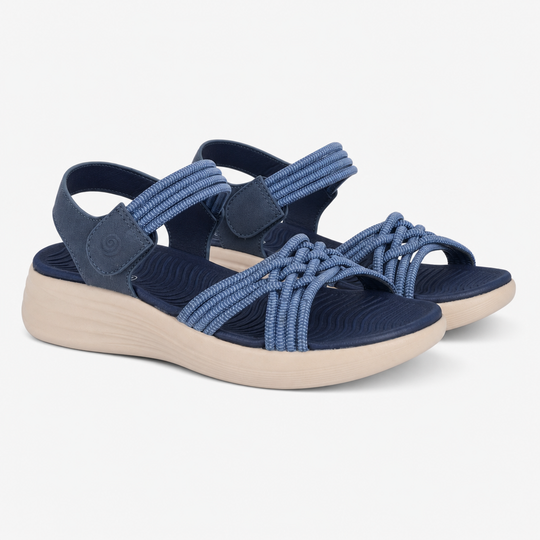 Cipriata ELETTA Womens Cross Strap Sandals Navy Blue