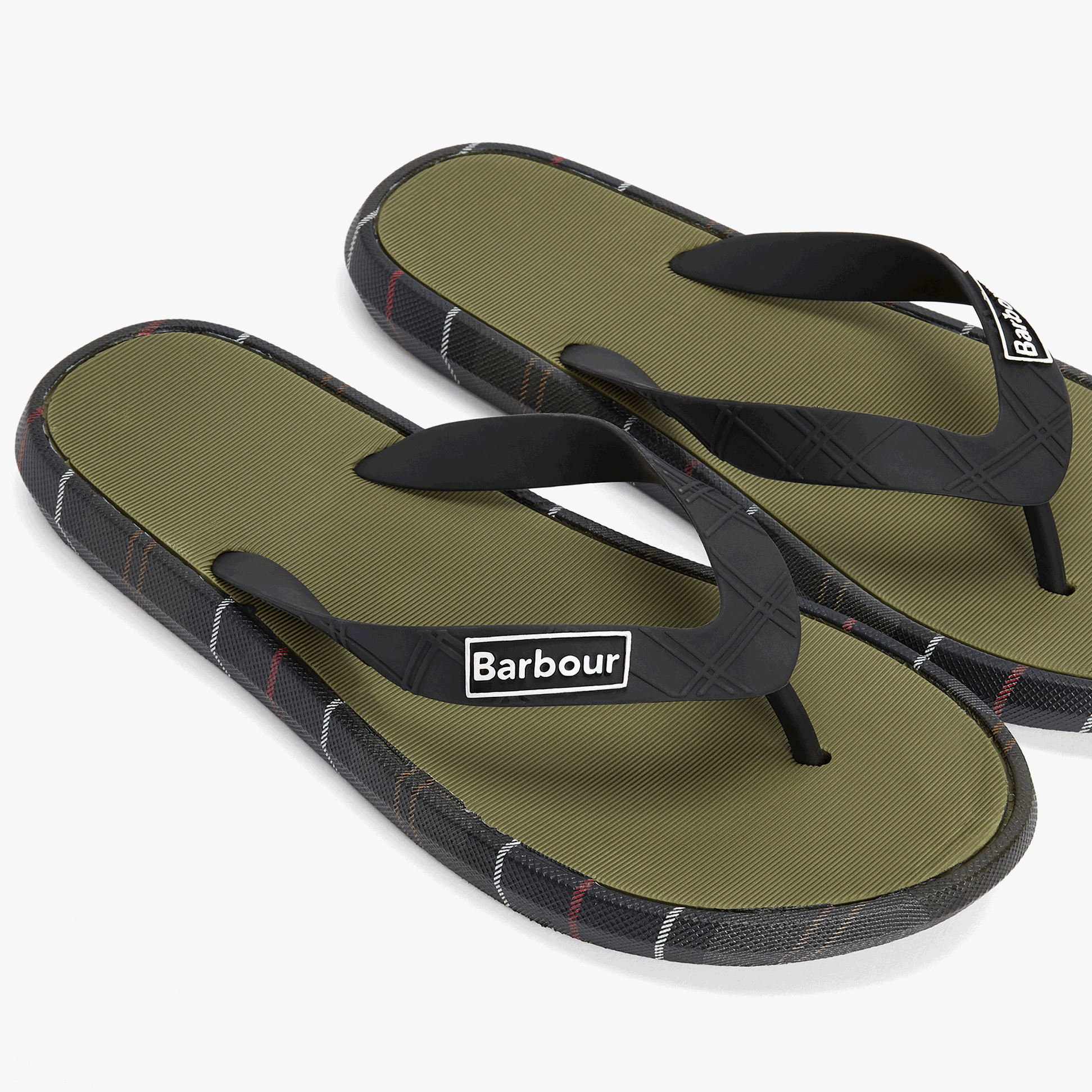Barbour OAKDALE Mens Flip-flops Olive/Classic Tartan