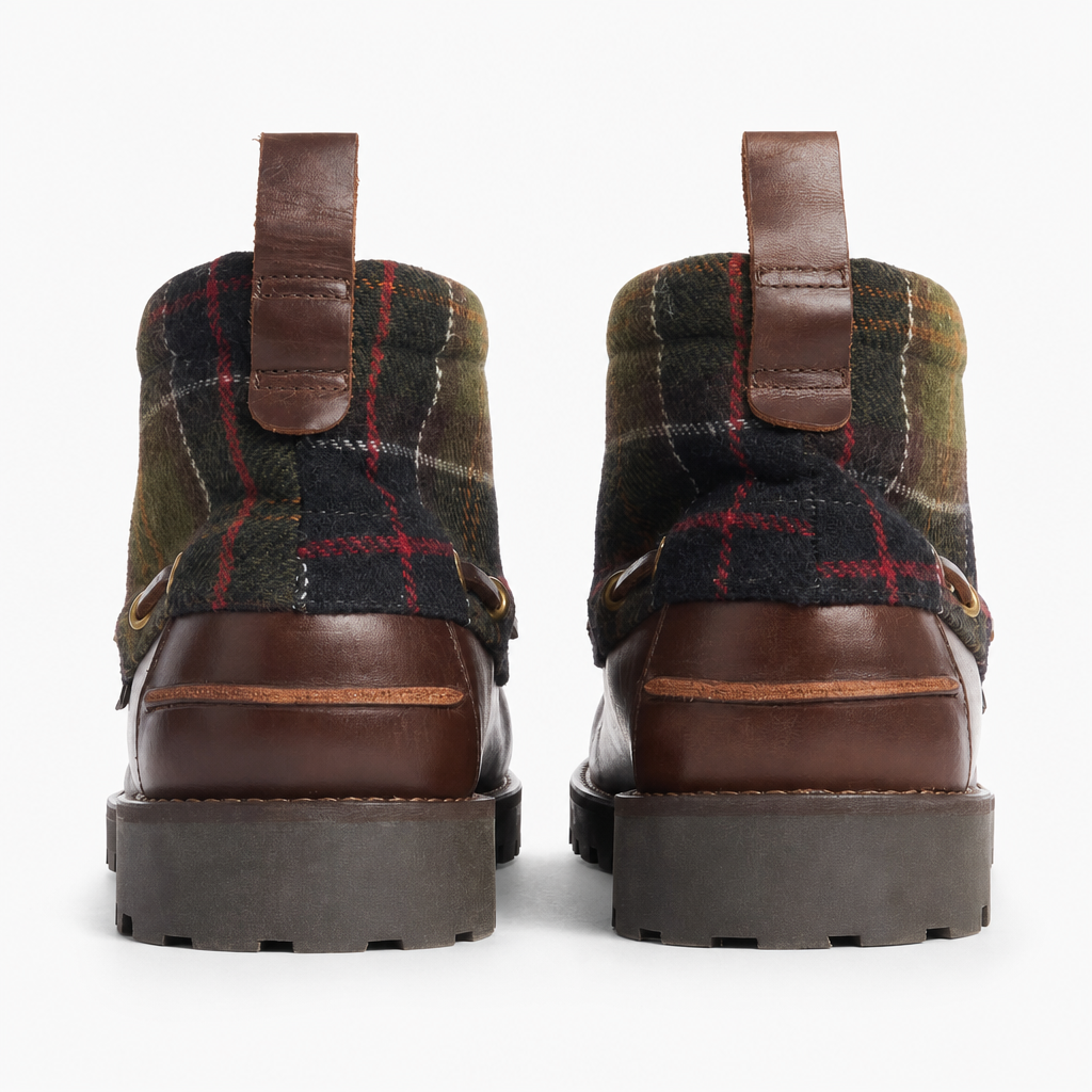 Barbour HARLE MID Mens Chukka Boots Brown/Classic Tartan