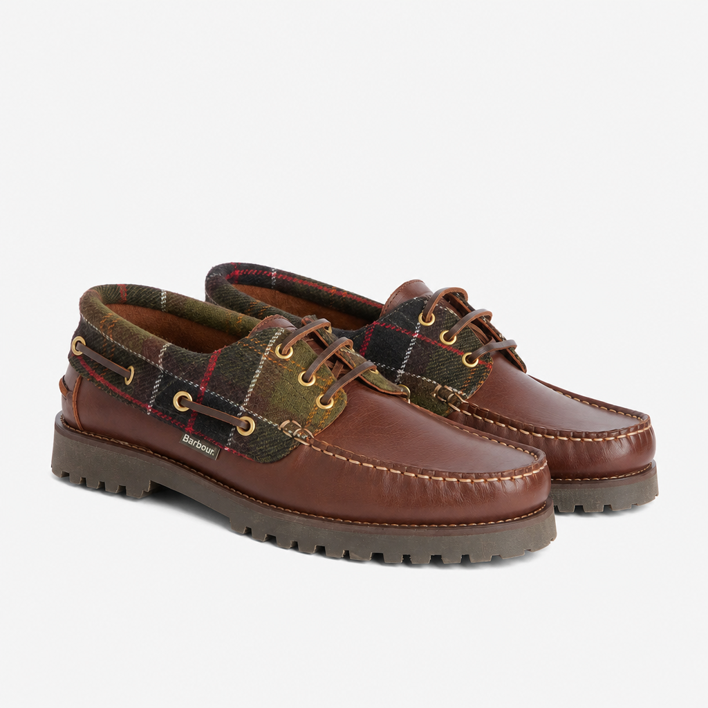 Barbour DECK BOAT Mens Boat & Deck Shoes Brown/Classic Tartan