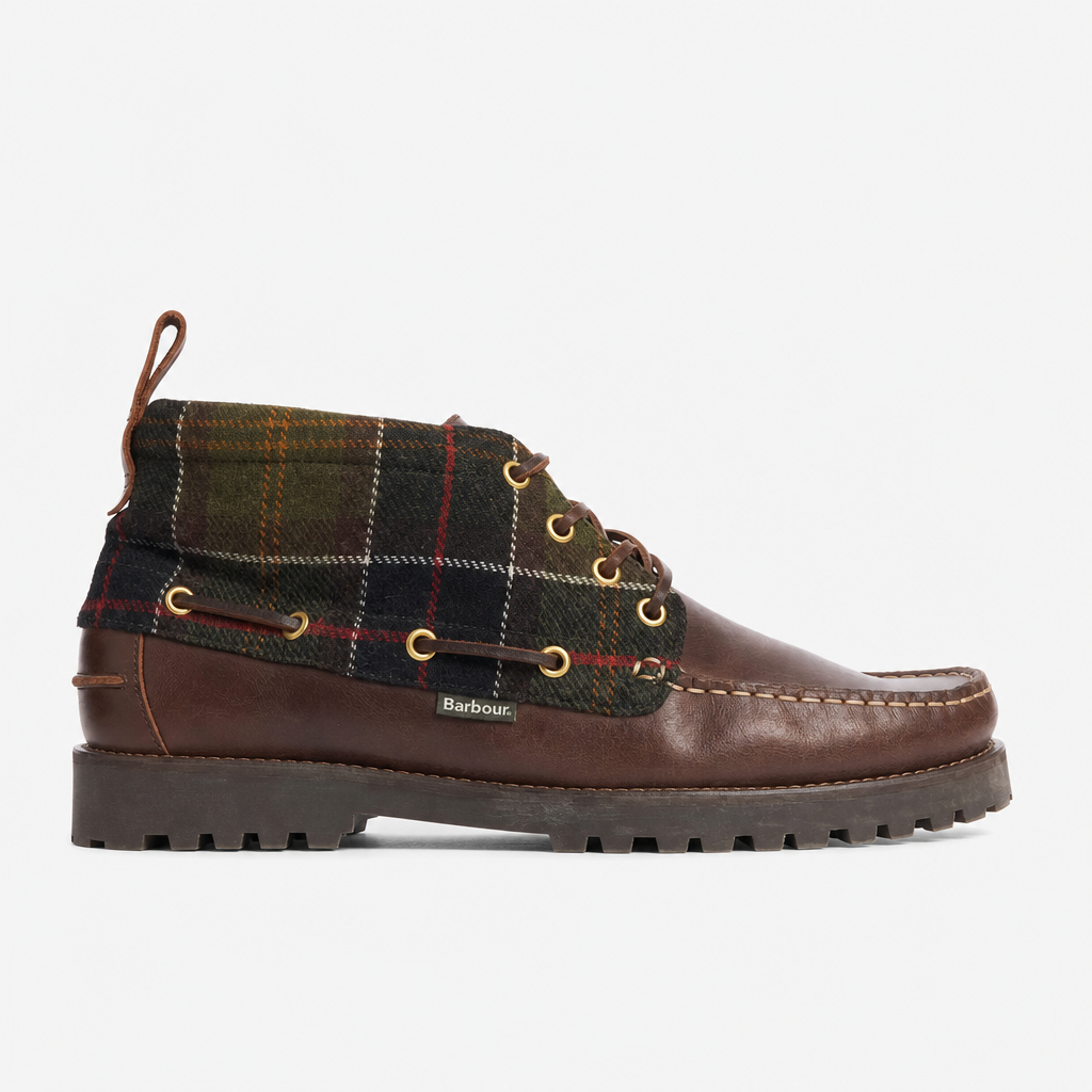 Barbour HARLE MID Mens Chukka Boots Brown/Classic Tartan