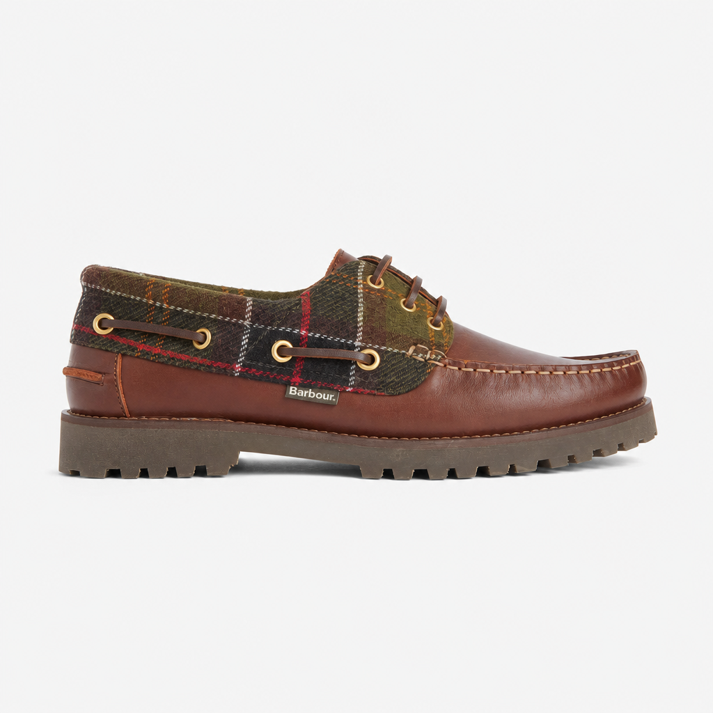 Barbour DECK BOAT Mens Boat & Deck Shoes Brown/Classic Tartan