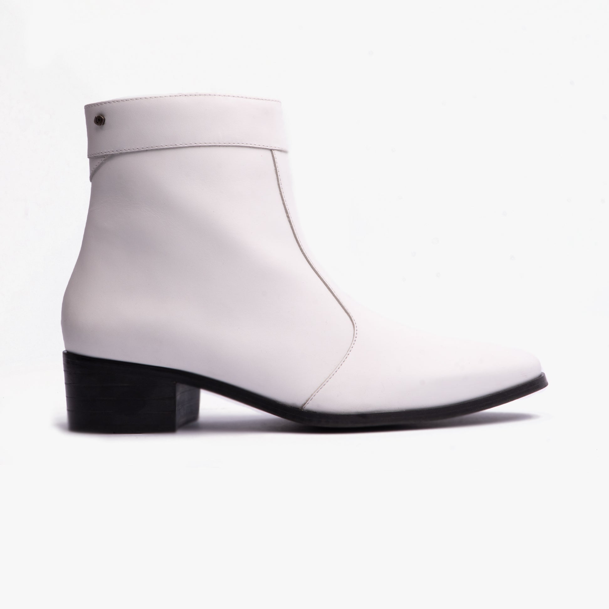 Club Cubano  CAESAR Mens Cuban Heel Boots White