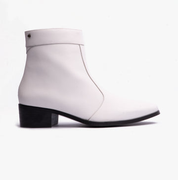 Club Cubano  CAESAR Mens Cuban Heel Boots White