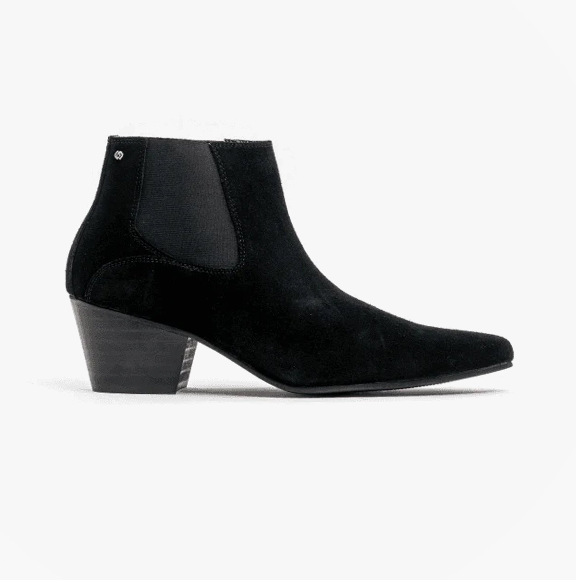 Club Cubano McCARTNEY Mens Suede Winklepicker Cuban Heel Boots Black