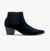 Club Cubano McCARTNEY Mens Suede Winklepicker Cuban Heel Boots Navy
