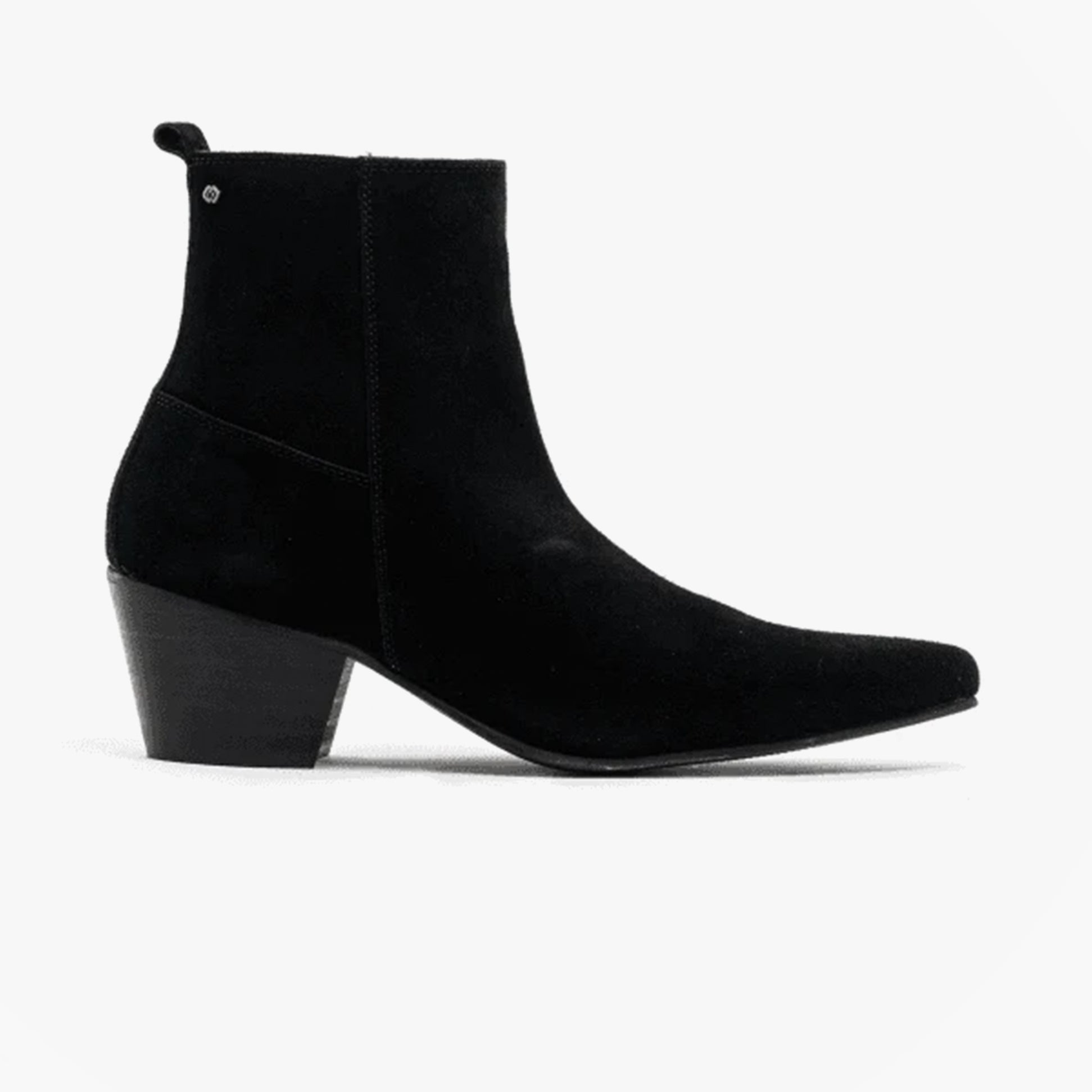 Club Cubano LENNON Mens Suede Winklepicker Cuban Heel Boots Black