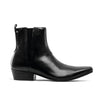 Club Cubano BRUNO Mens Leather Cuban Heel Pointed Boots Black