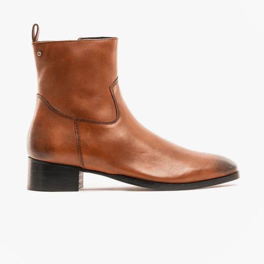 Club Cubano VALENTE Mens Leather Cuban Heel Boots Burnished Tan