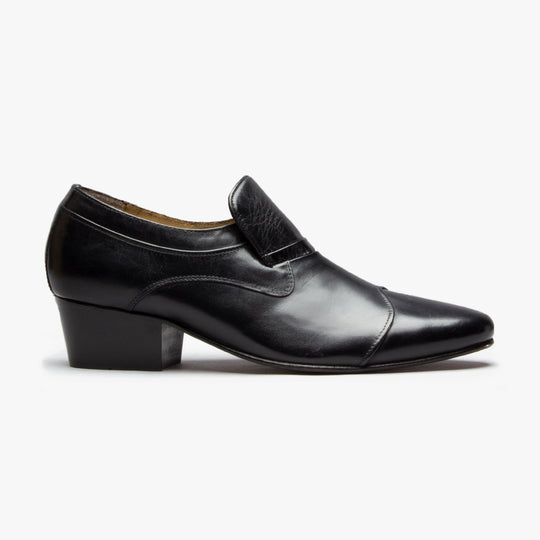 Club Cubano CARLUCCIO Mens Leather Cuban Heel Shoes Black