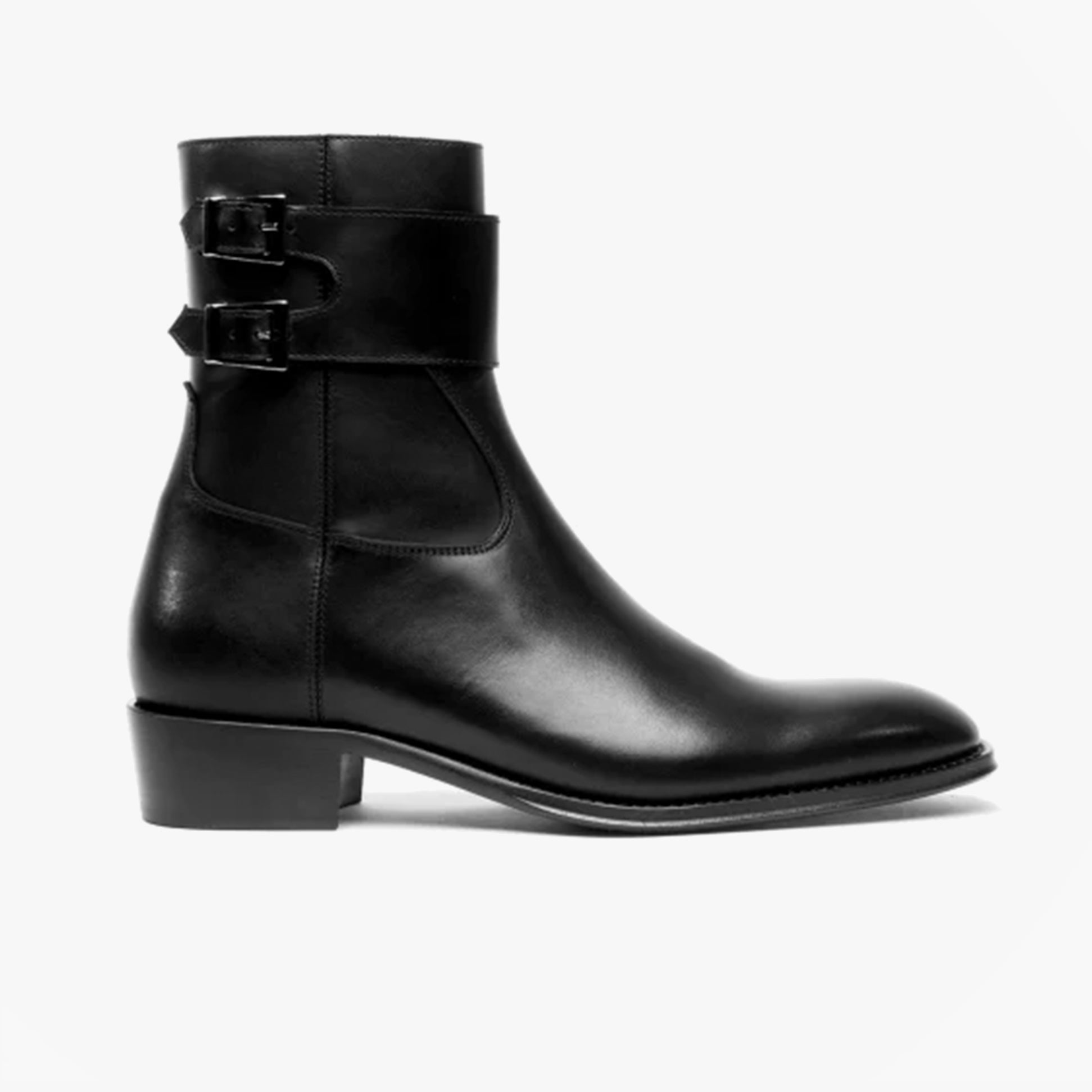 Club Cubano ANFIBIO Mens Leather Cuban Heel Boots Black