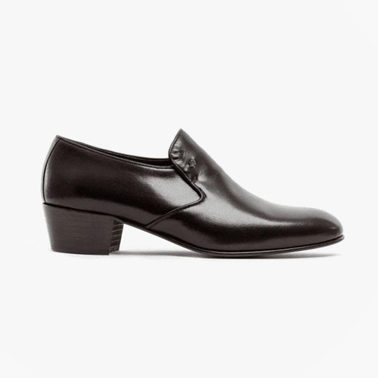 Club Cubano BILBAO Mens Soft Leather Plain Cuban Heel Shoes Dark Brown