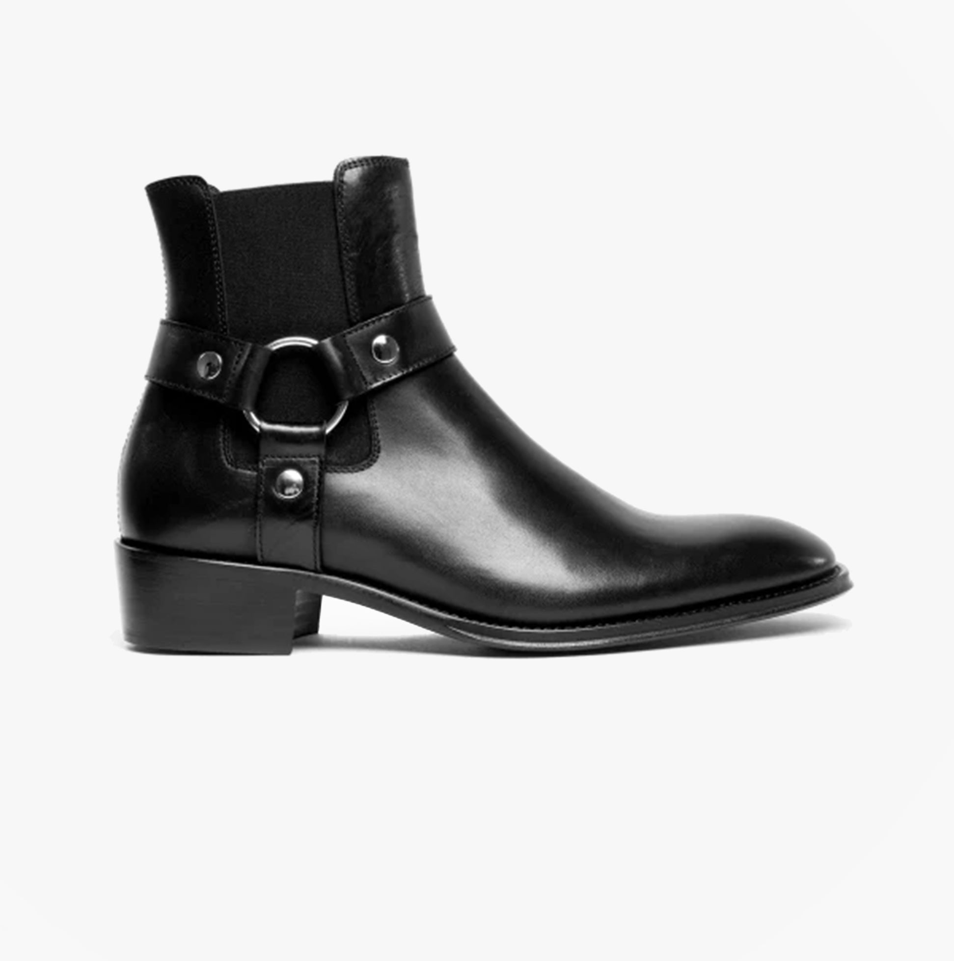 Club Cubano LAMBRO Mens Leather Cuban Heel Boots Black