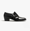 Club Cubano PABLO Mens Patent Leather Cuban Heel Shoes Black