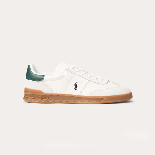 Polo Ralph Lauren Heritage Aera Mens Court Trainers Bianco/College Green