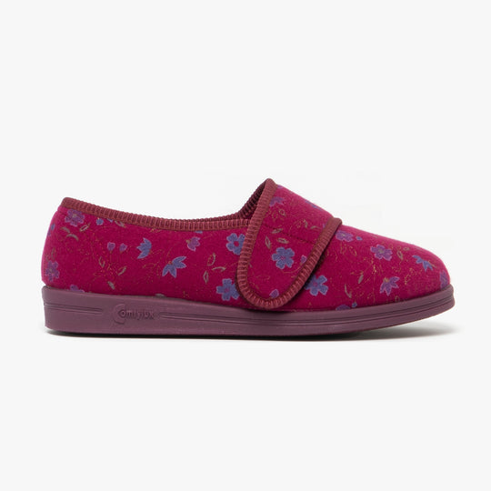 Comfylux SALLY Womens Full Slippers Wine