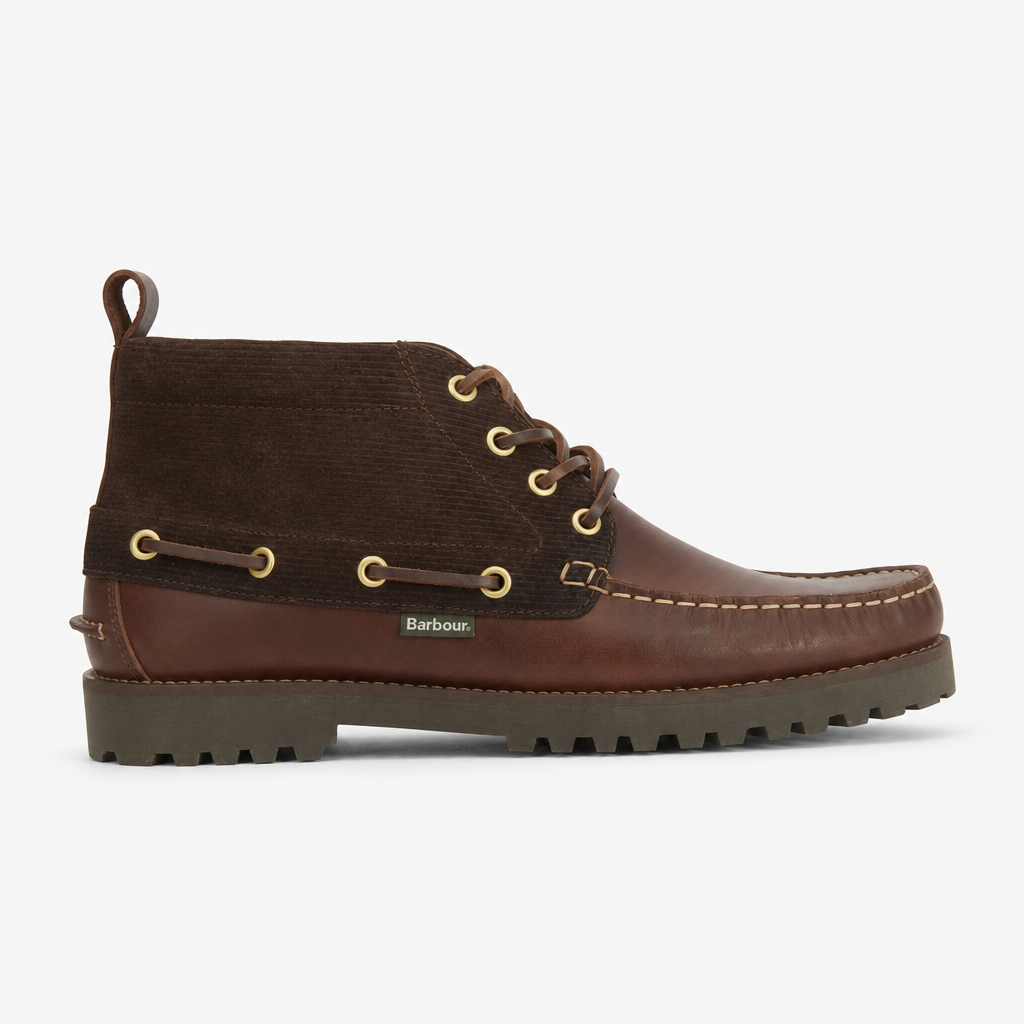 Barbour HARLE MID Mens Chukka Boots Dark Brown/Cord