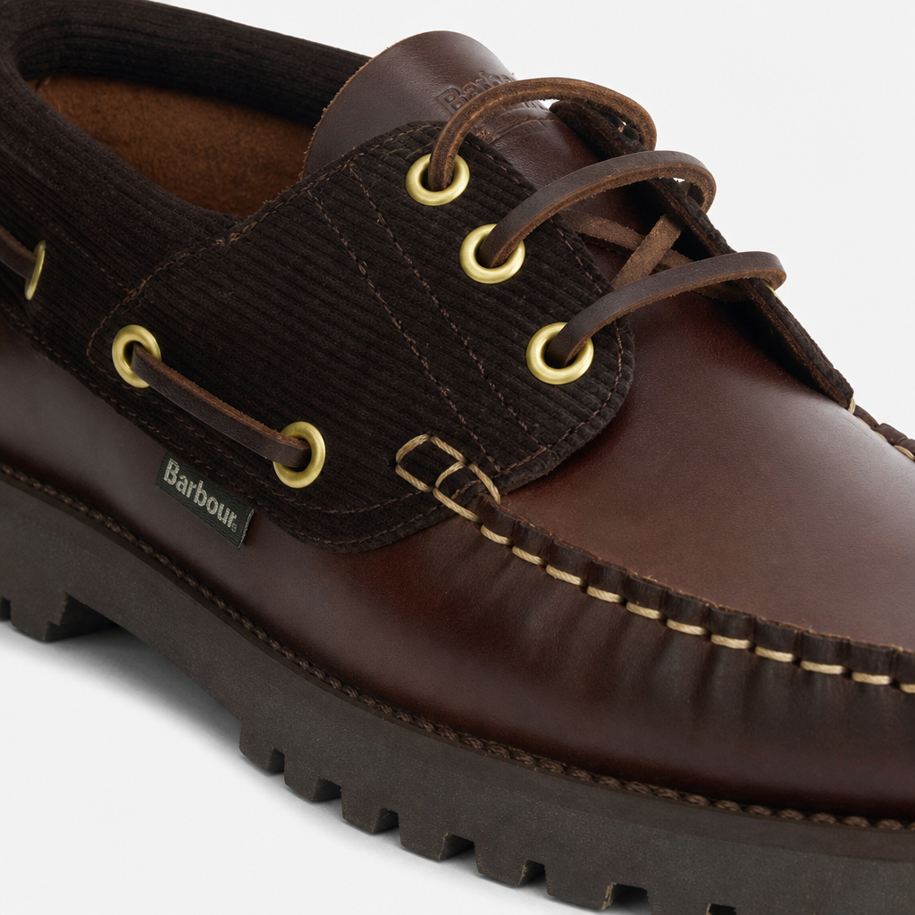 Barbour DECK BOAT Mens Boat & Deck Shoes Dark Brown/Cord