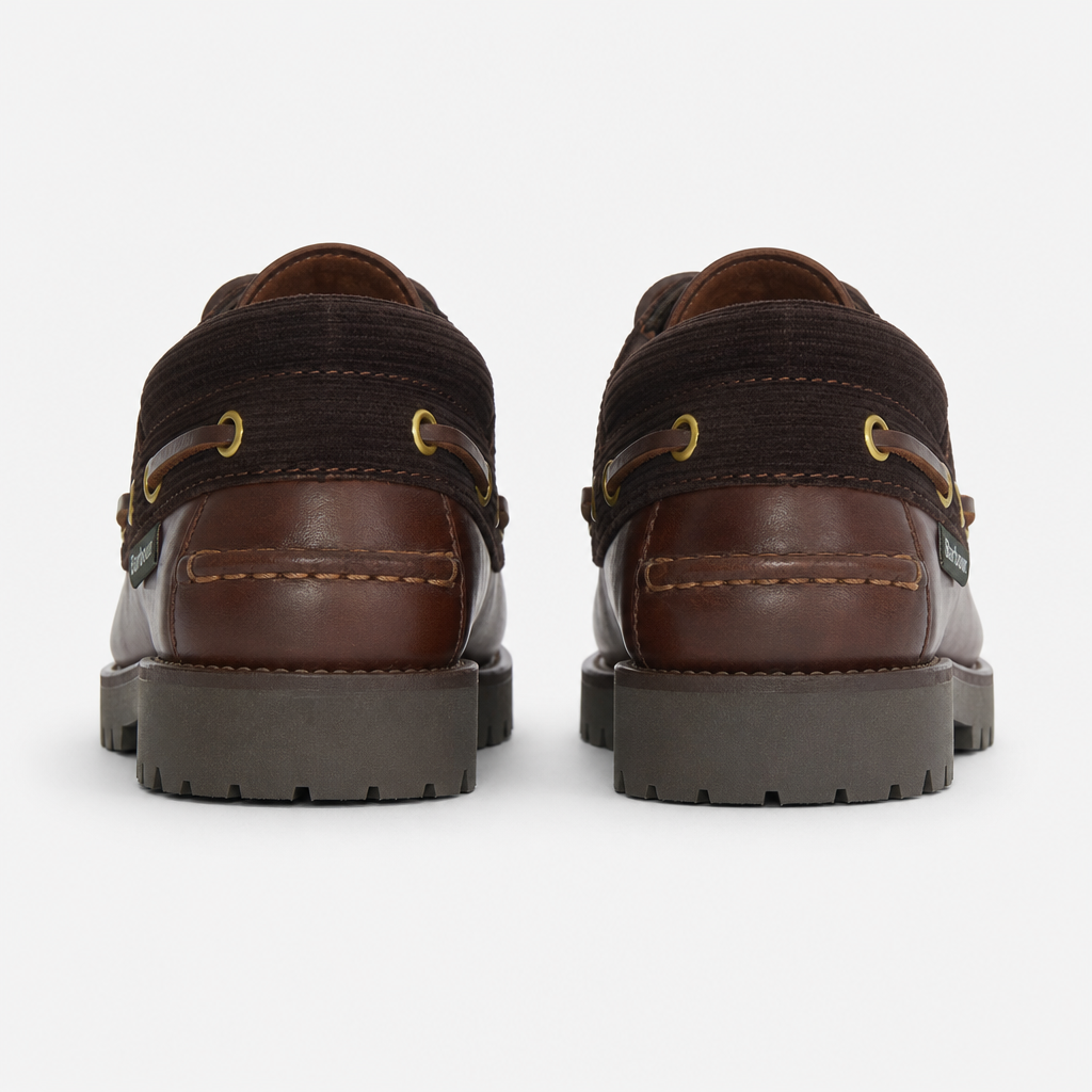 Barbour DECK BOAT Mens Boat & Deck Shoes Dark Brown/Cord