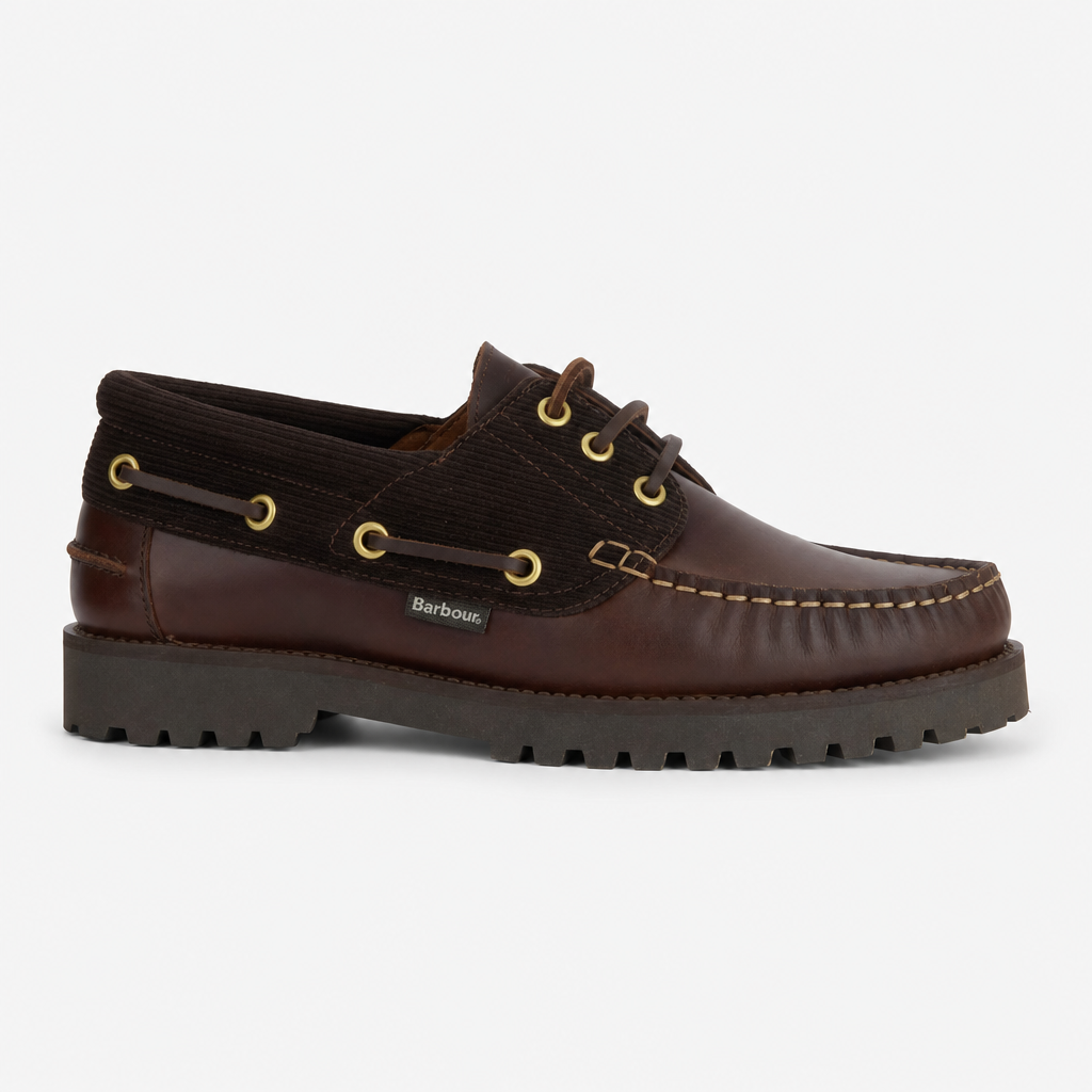 Barbour DECK BOAT Mens Boat & Deck Shoes Dark Brown/Cord