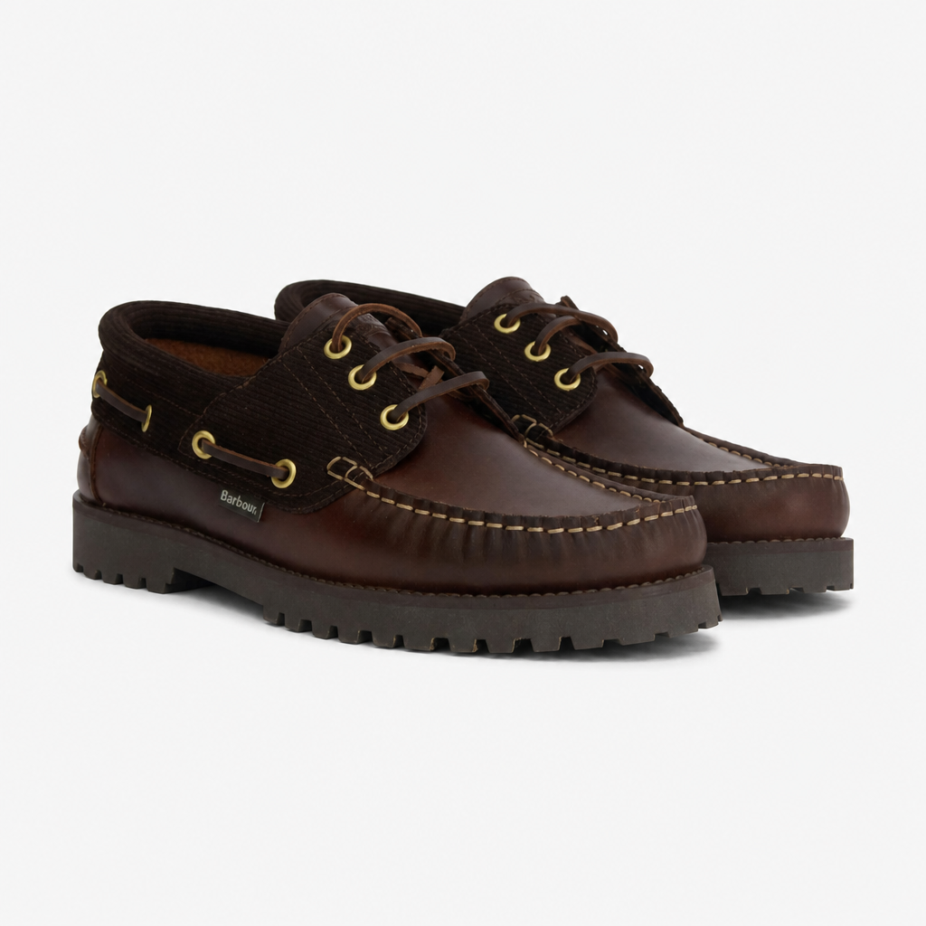 Barbour DECK BOAT Mens Boat & Deck Shoes Dark Brown/Cord